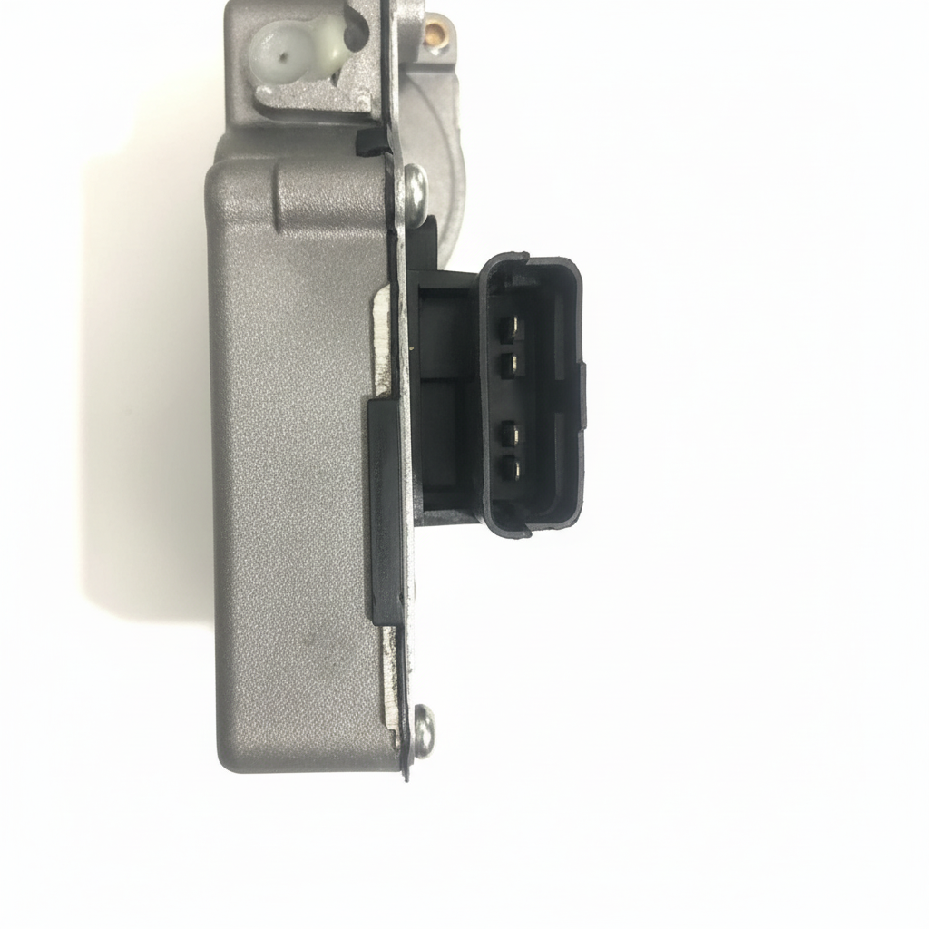 Front Windshield Wiper Motor for Peugeot 307 wiper motor close-up of motor shaft and gear mechanism