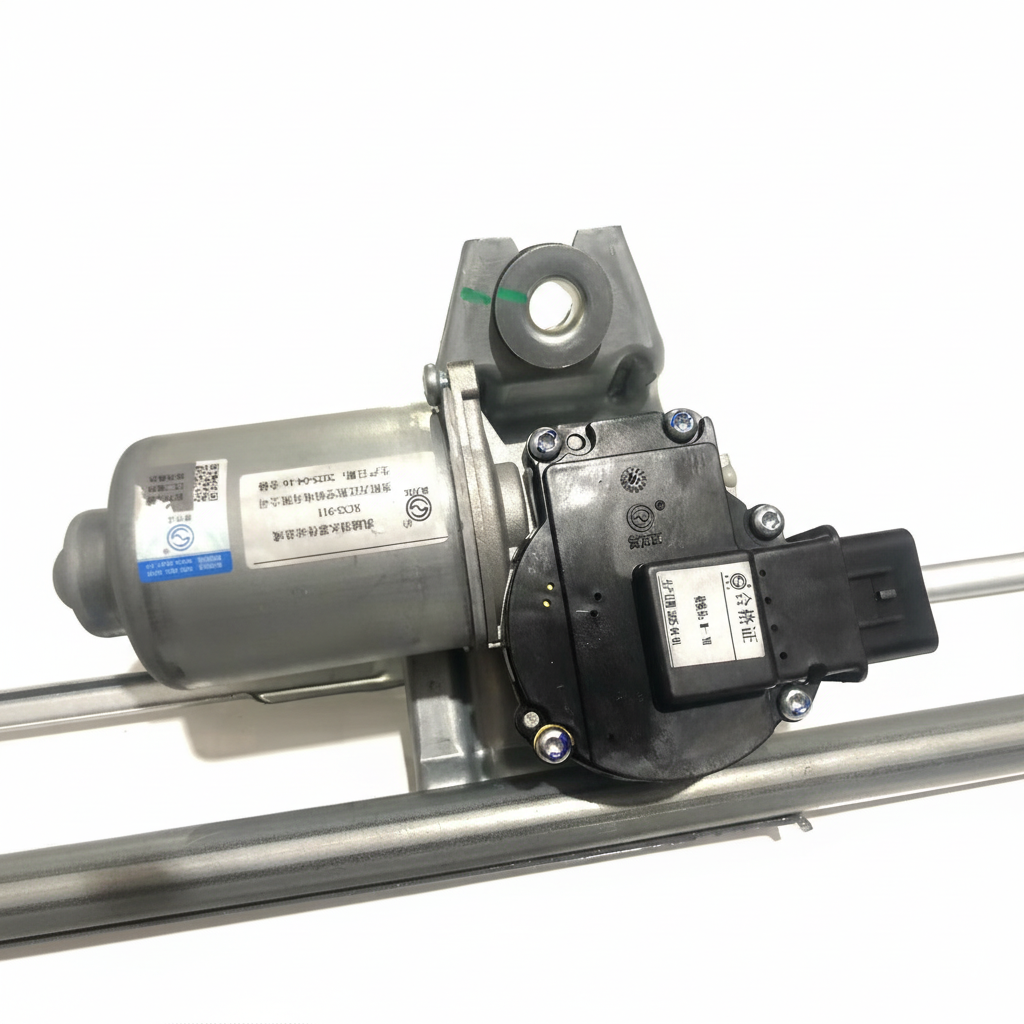 Front Wiper Motor for Chevrolet Optra wiper motor close-up of motor shaft and gear mechanism