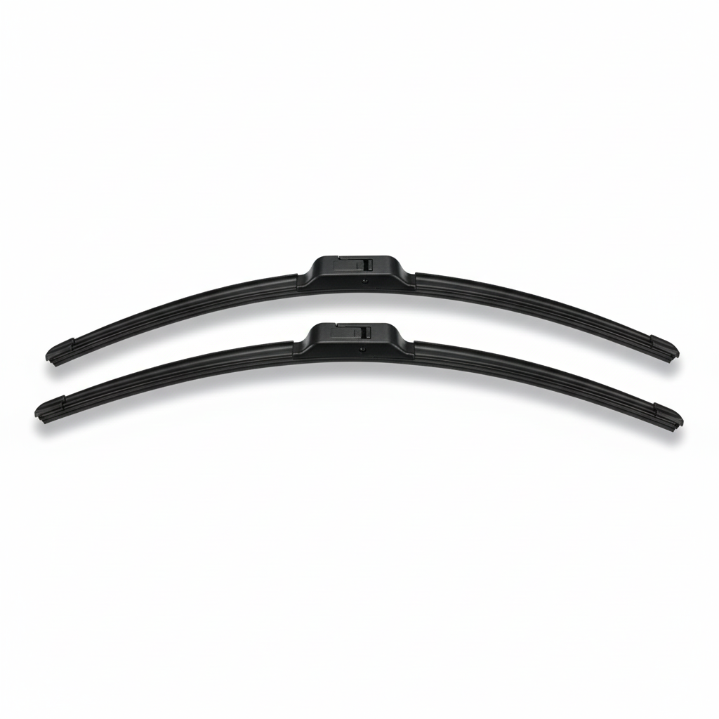 Universal windshield wiper blade on test windshield